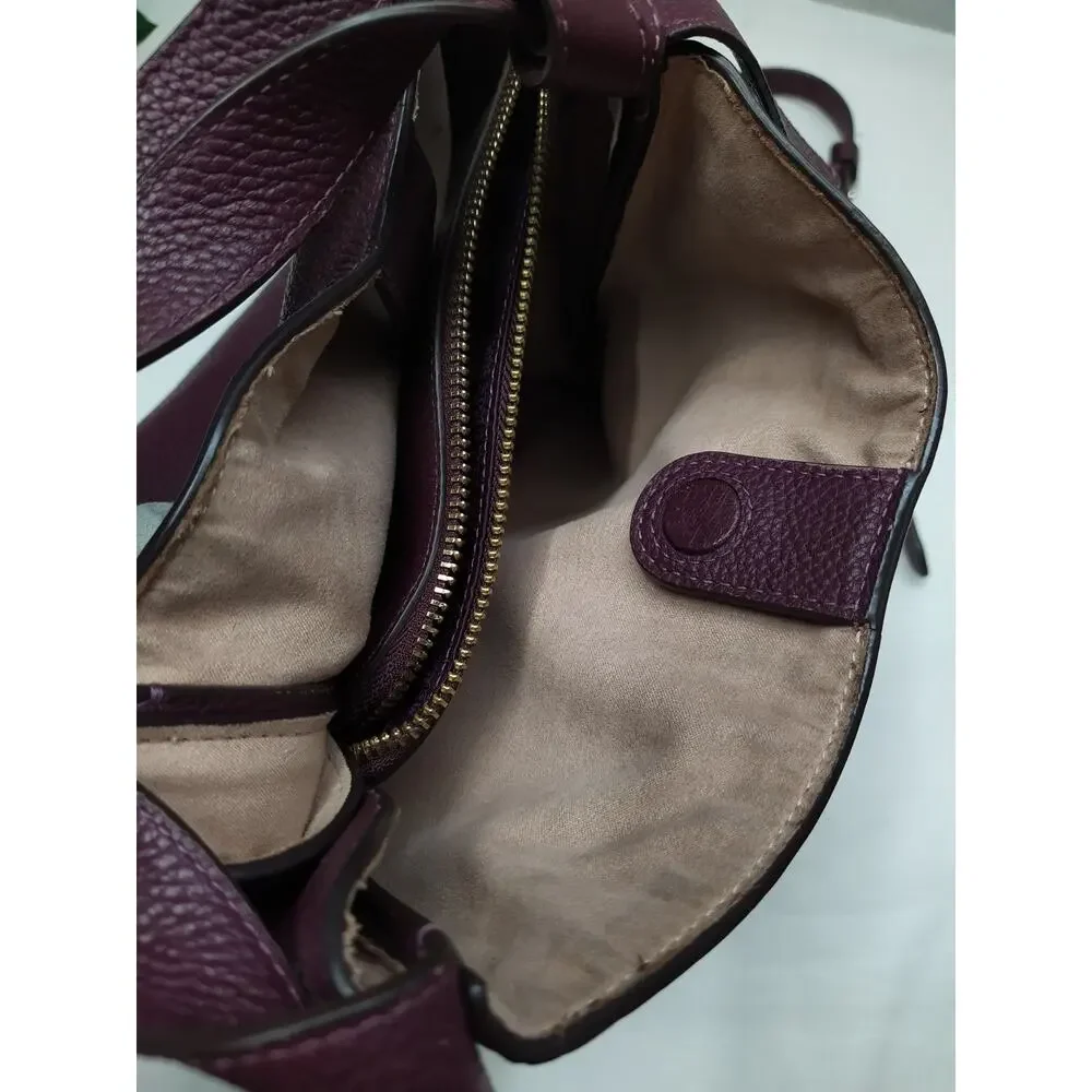 Kate Spade New York Purple Pebbled Leather Double Handles Crossbody Bag